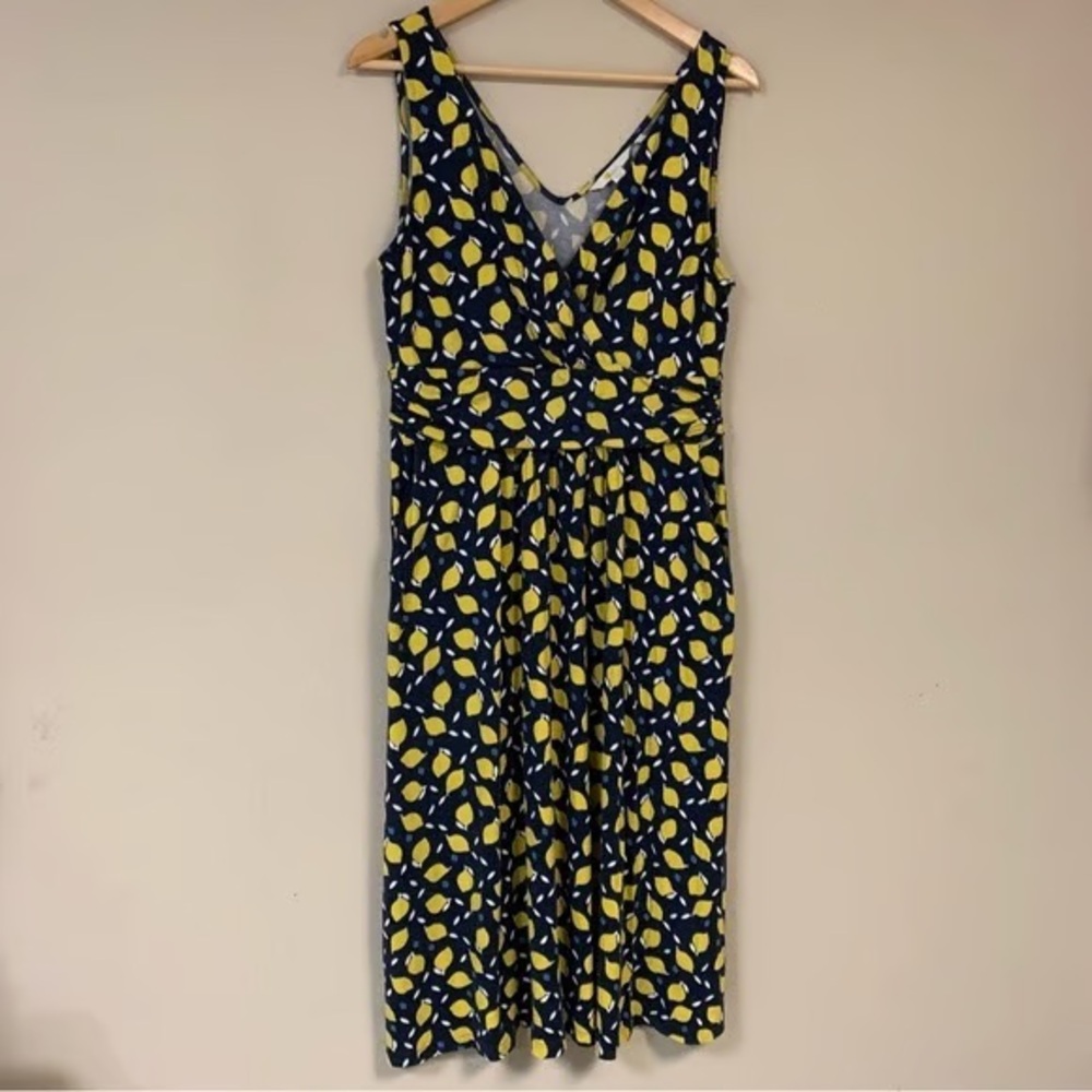 Boden Effie Jersey Dress Navy with Fruit - Picture 3 of 4